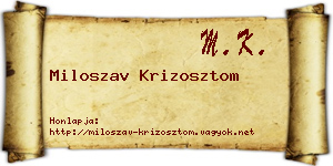 Miloszav Krizosztom névjegykártya